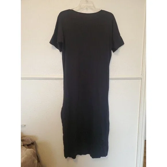 Lemaire Straight Slip Dress Black Designer Cotton Womens Size Medium - Picture 13 of 16